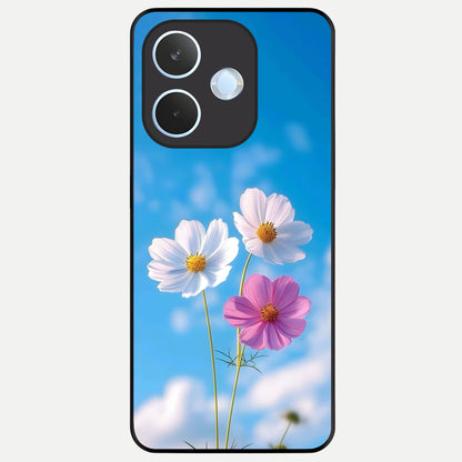  Tripple Flowers With Sky Glass Case For Oppo Reno 15 Pro mini back cover – full design glossy printed glass finish