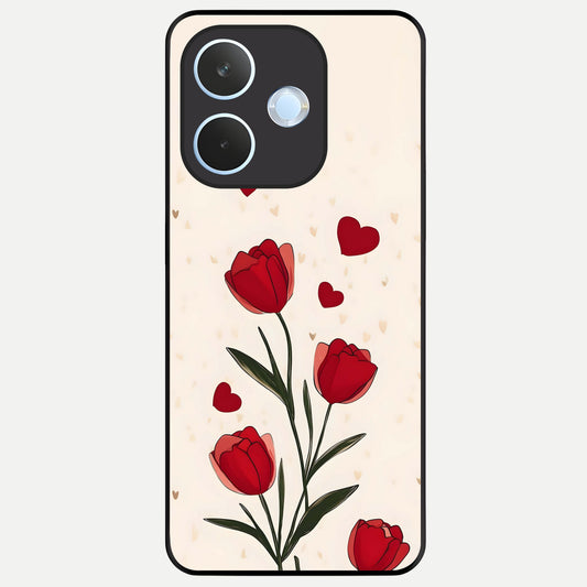  Tulip With Heart Glass Case For Oppo Reno 15 Pro mini back cover – full design glossy printed glass finish