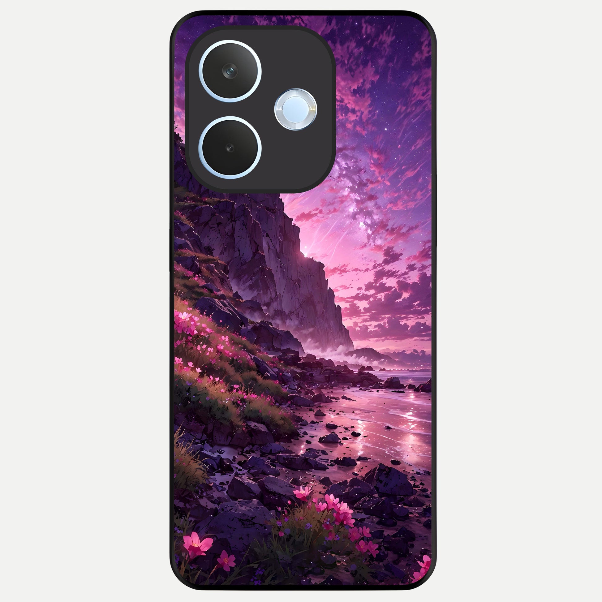  Twilight Blossom Coast Glass Case For Oppo Reno 15 Pro mini back cover – full design glossy printed glass finish