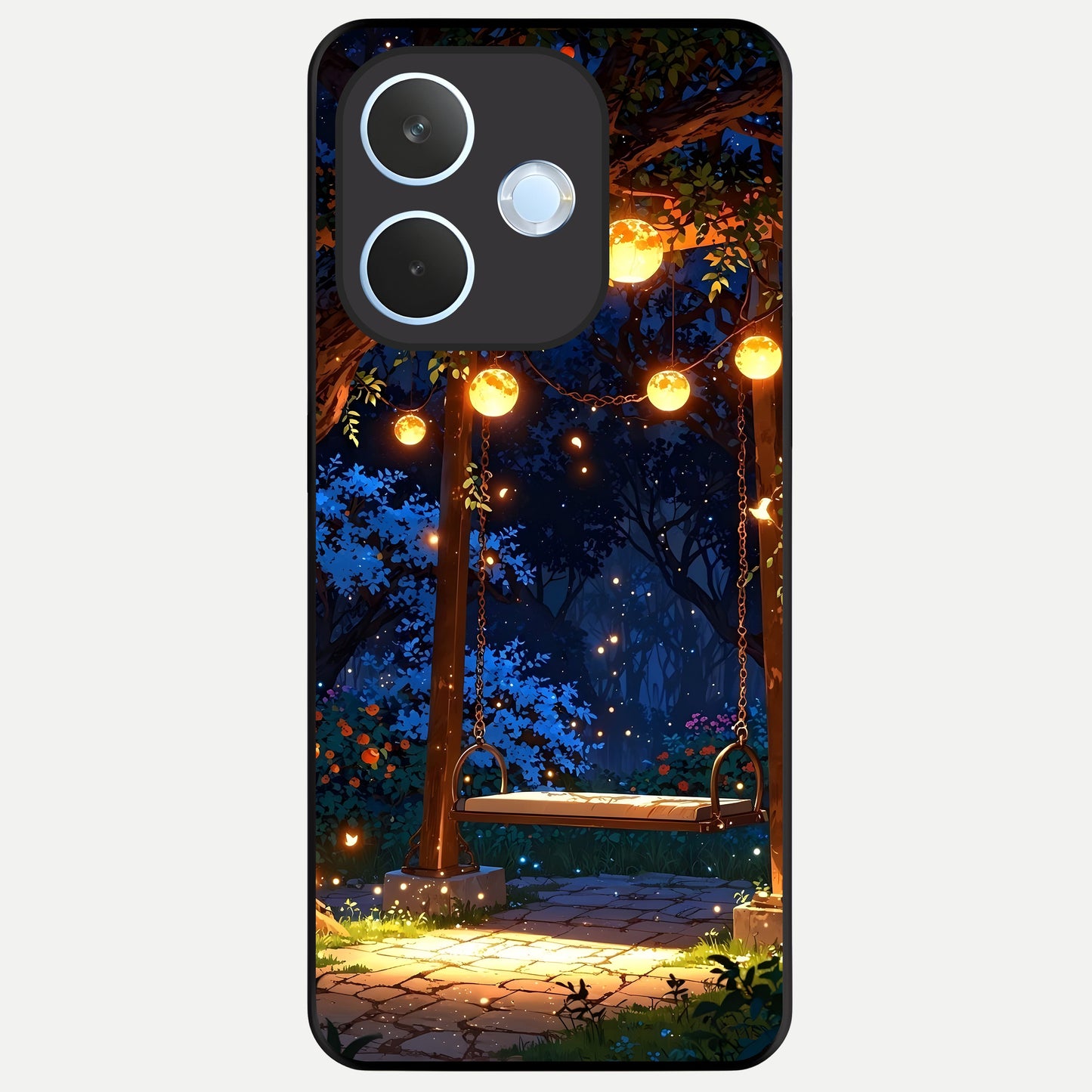  Twilight Garden Swing Glass Case For Oppo Reno 15 Pro mini back cover – full design glossy printed glass finish