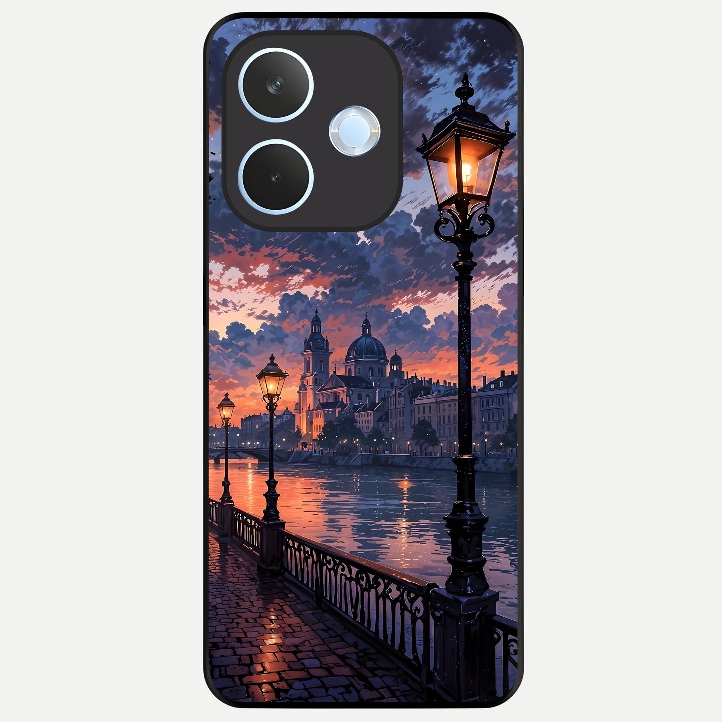  Twilight River Lights Glass Case For Oppo Reno 15 Pro mini back cover – full design glossy printed glass finish