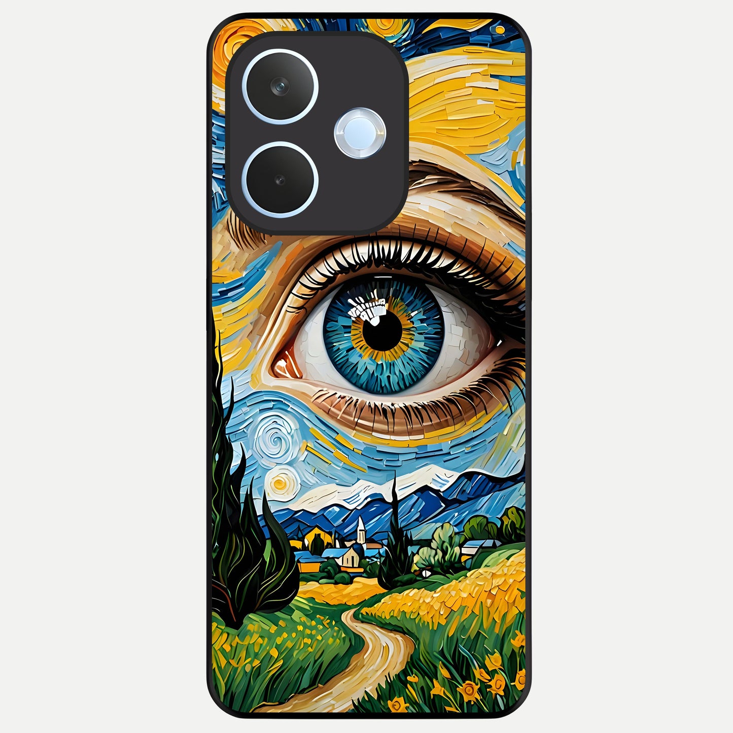  Van Gogh Eye Glass Case For Oppo Reno 15 Pro mini back cover – full design glossy printed glass finish