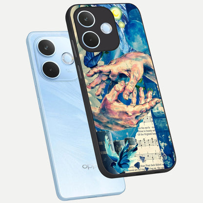  Aesthetic Divider phone case For Oppo Reno 15 Pro mini showing premium glass back cover with detailed artwork