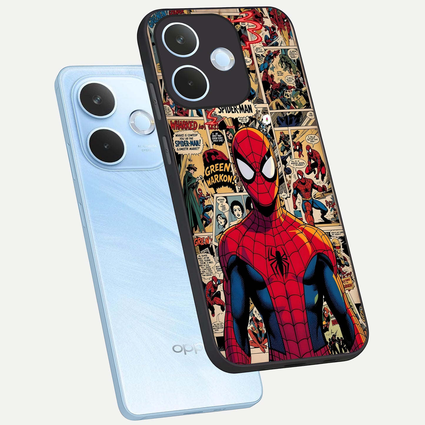  Aesthetic Spider phone case For Oppo Reno 15 Pro mini showing premium glass back cover with detailed artwork