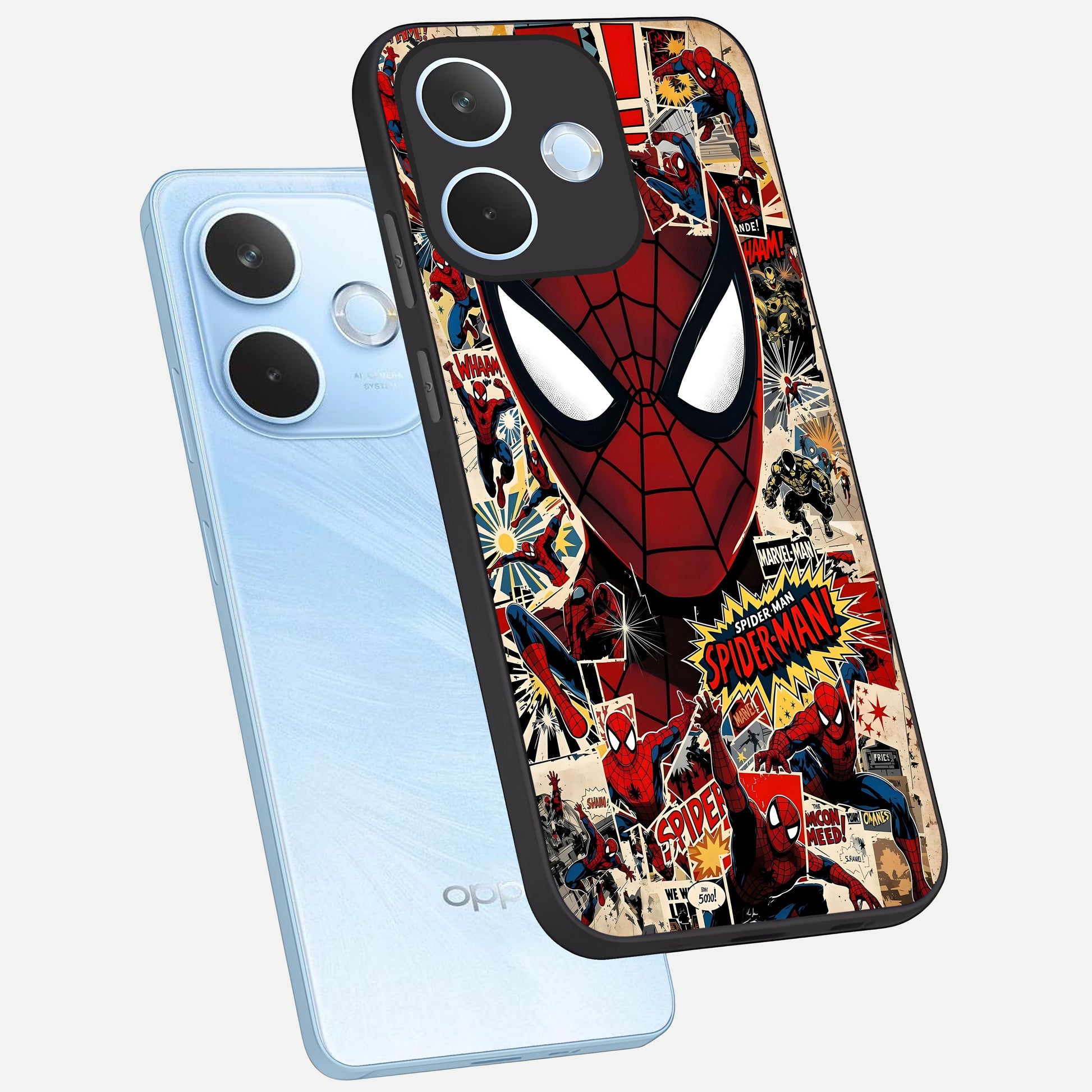  Aesthetic Wonder Spider phone case For Oppo Reno 15 Pro mini showing premium glass back cover with detailed artwork