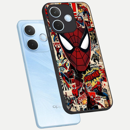  Aesthetic Wonder Spider phone case For Oppo Reno 15 Pro mini showing premium glass back cover with detailed artwork