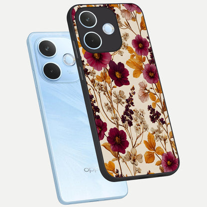  Autumn Wine Bloom phone case For Oppo Reno 15 Pro mini showing premium glass back cover with detailed artwork