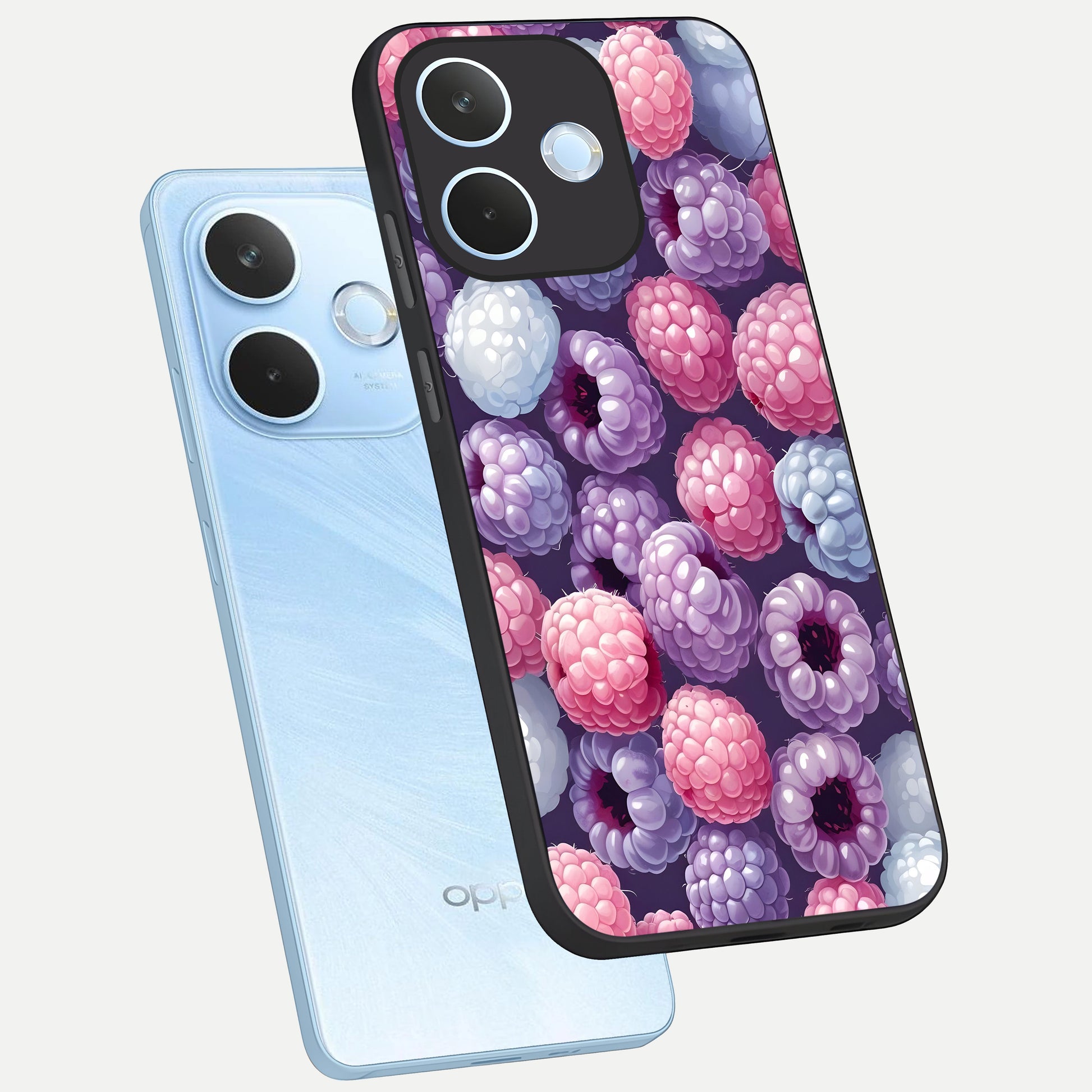  Berry Candy Pop phone case For Oppo Reno 15 Pro mini showing premium glass back cover with detailed artwork