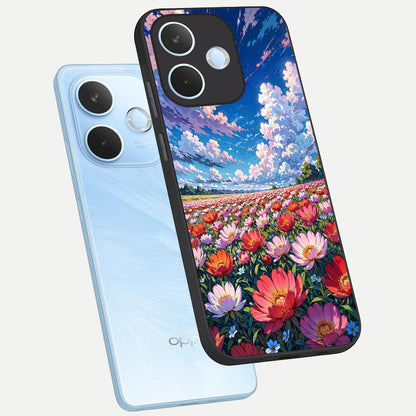  Blossom Sky Field phone case For Oppo Reno 15 Pro mini showing premium glass back cover with detailed artwork