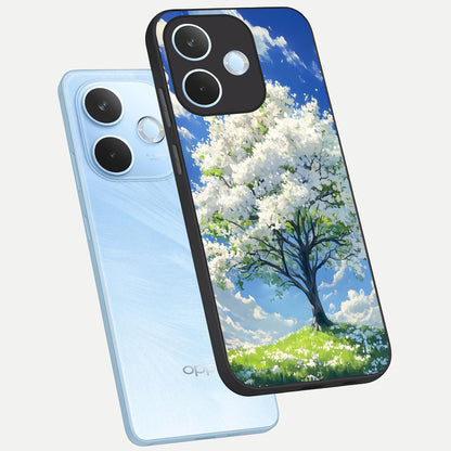 Blossom Sky Serenity phone case For Oppo Reno 15 Pro mini showing premium glass back cover with detailed artwork