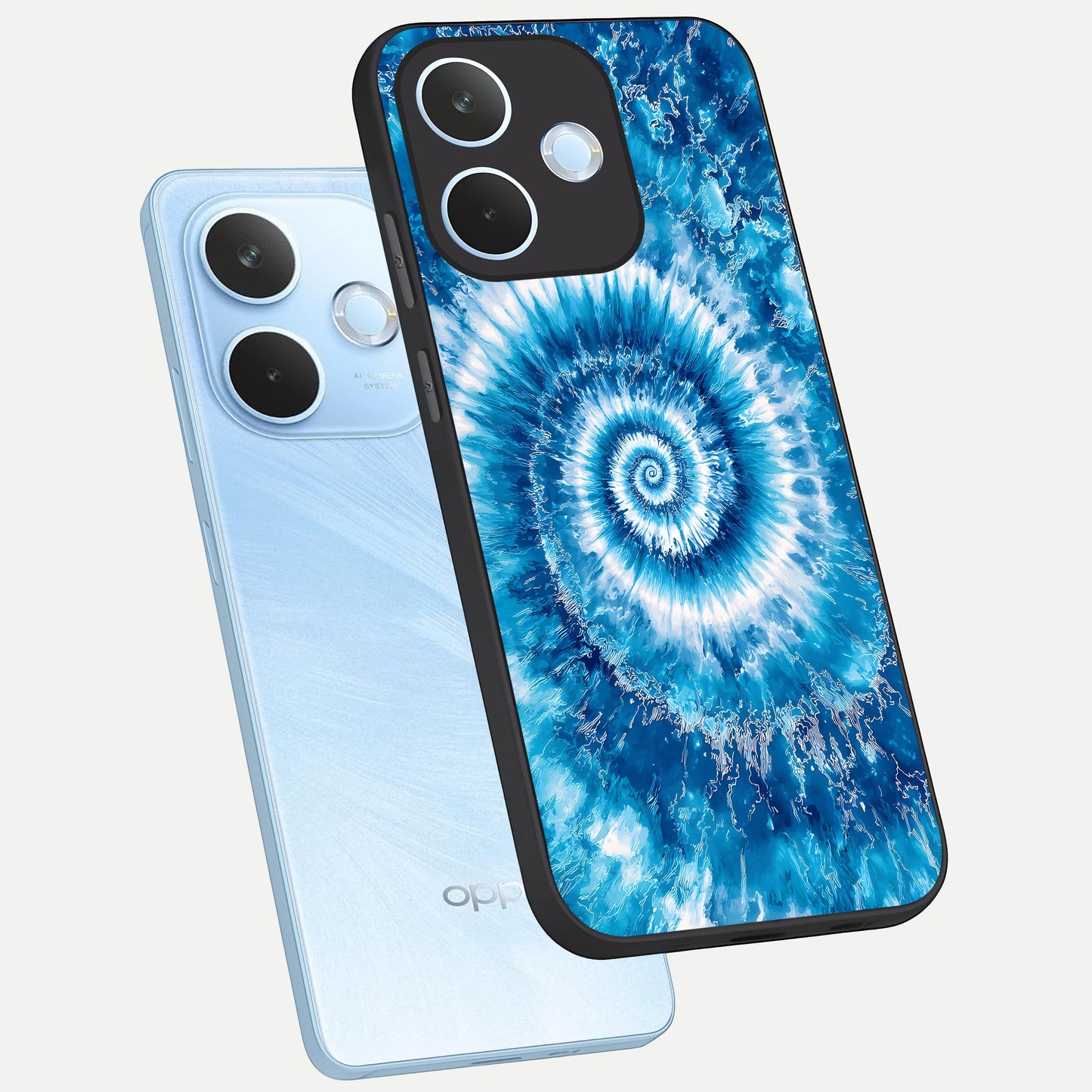  Blue Galaxy Wave phone case For Oppo Reno 15 Pro mini showing premium glass back cover with detailed artwork
