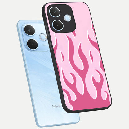  Blush Flame Energy phone case For Oppo Reno 15 Pro mini showing premium glass back cover with detailed artwork
