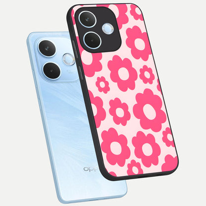  Blush Flower Pop phone case For Oppo Reno 15 Pro mini showing premium glass back cover with detailed artwork