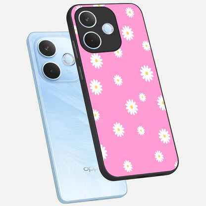  Bubblegum Daisy Pop phone case For Oppo Reno 15 Pro mini showing premium glass back cover with detailed artwork