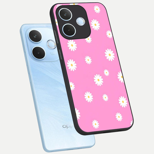  Bubblegum Daisy Pop phone case For Oppo Reno 15 Pro mini showing premium glass back cover with detailed artwork
