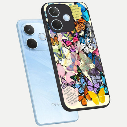  Butterflies Petal Dream phone case For Oppo Reno 15 Pro mini showing premium glass back cover with detailed artwork
