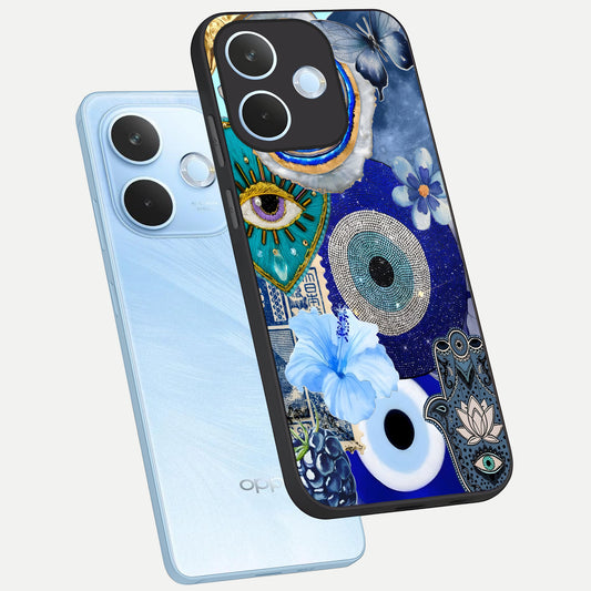  Celestial Blue Vision phone case For Oppo Reno 15 Pro mini showing premium glass back cover with detailed artwork