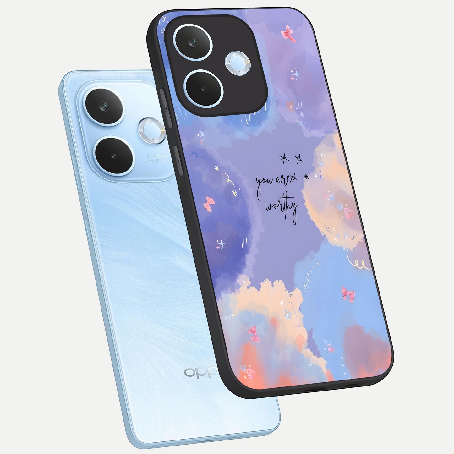  Celestial Cloud Magic phone case For Oppo Reno 15 Pro mini showing premium glass back cover with detailed artwork