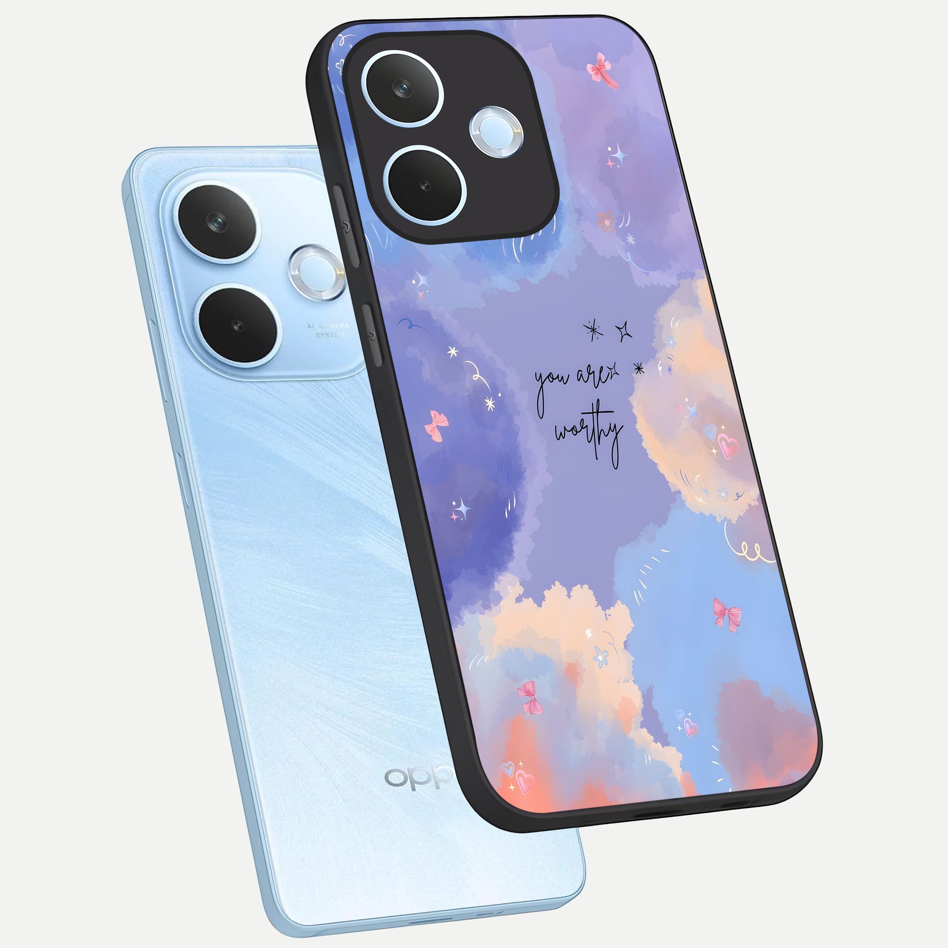 Celestial Cloud Magic phone case For Oppo Reno 15 Pro mini showing premium glass back cover with detailed artwork