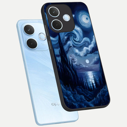  Celestial Dream Van Gogh phone case For Oppo Reno 15 Pro mini showing premium glass back cover with detailed artwork