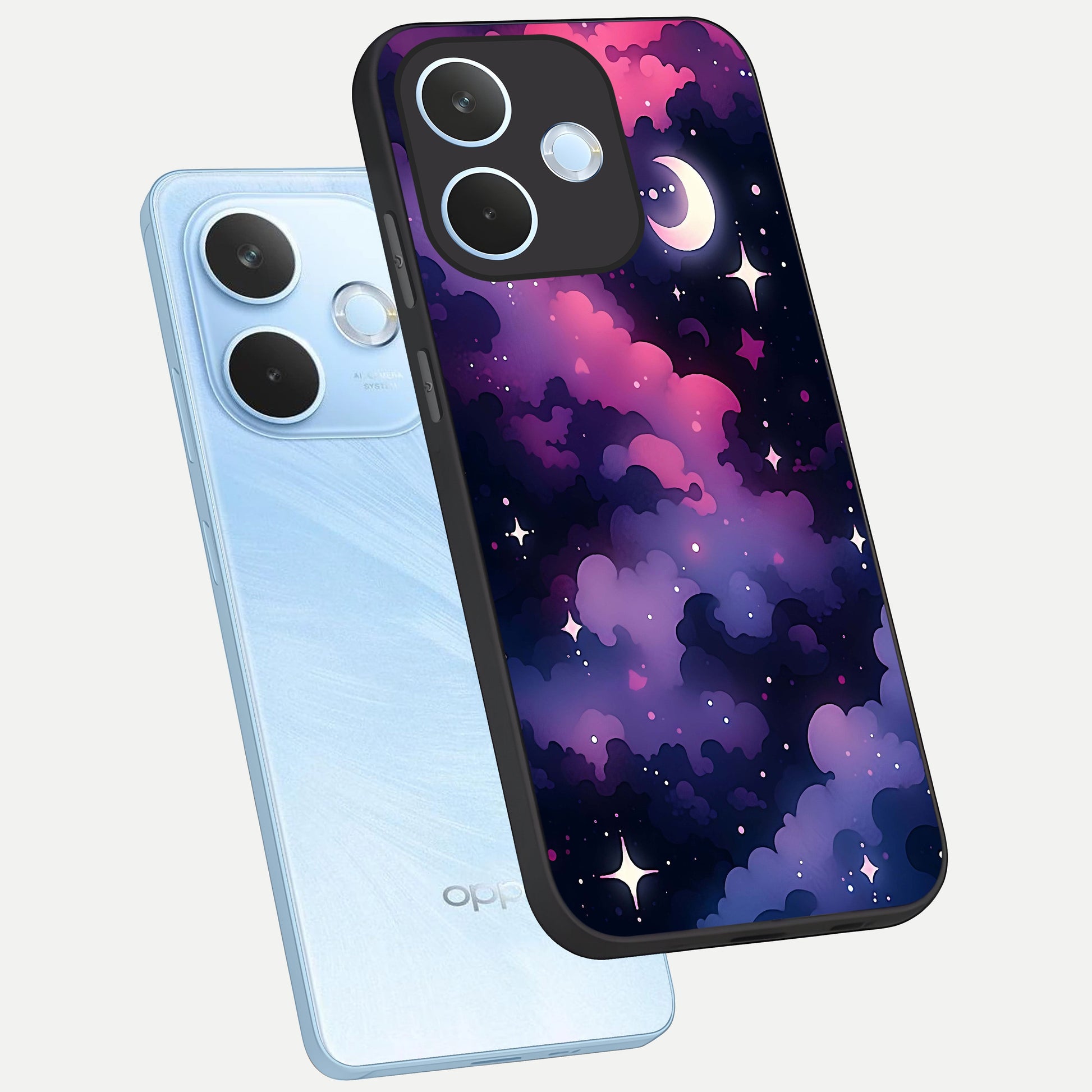 Celestial Moon Magic phone case For Oppo Reno 15 Pro mini showing premium glass back cover with detailed artwork