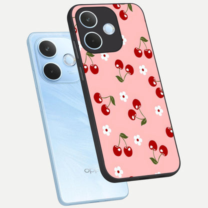  Cherry Love Mood phone case For Oppo Reno 15 Pro mini showing premium glass back cover with detailed artwork