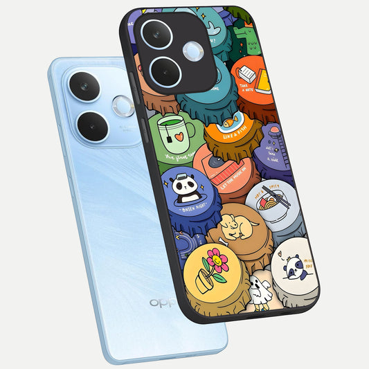  Coins Patterns phone case For Oppo Reno 15 Pro mini showing premium glass back cover with detailed artwork