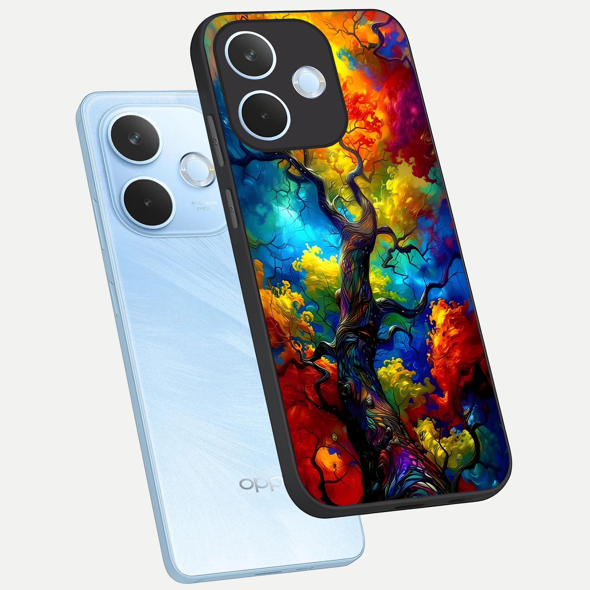  Colorful Soda Bottles phone case For Oppo Reno 15 Pro mini showing premium glass back cover with detailed artwork
