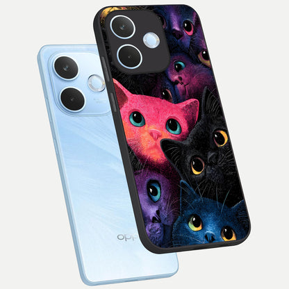  Cosmic Cats Dreams phone case For Oppo Reno 15 Pro mini showing premium glass back cover with detailed artwork