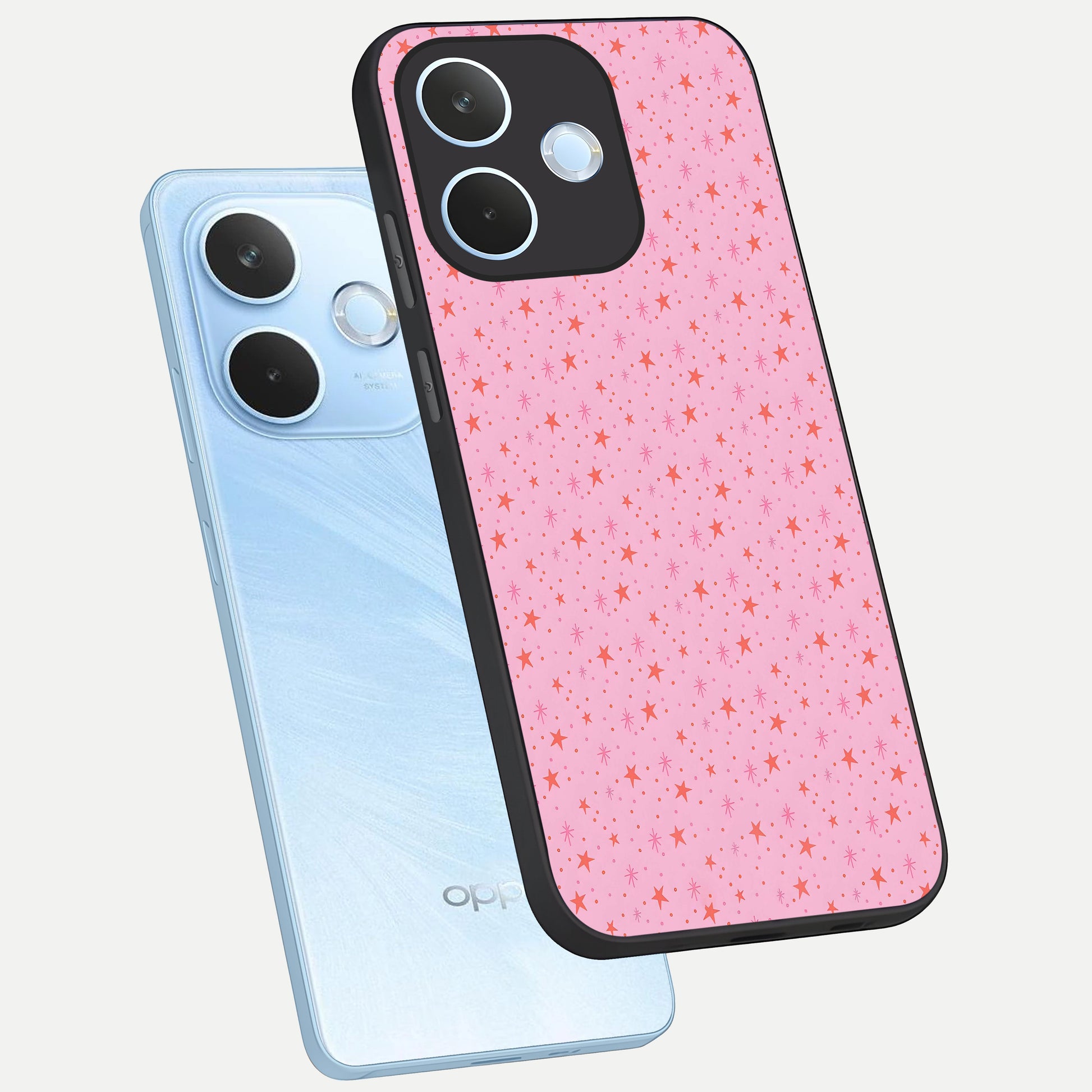  Cosmic Pink Sparkle phone case For Oppo Reno 15 Pro mini showing premium glass back cover with detailed artwork