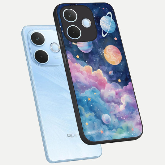  Cosmic Planet Dreams phone case For Oppo Reno 15 Pro mini showing premium glass back cover with detailed artwork