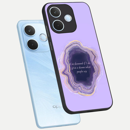  Damned People Quote phone case For Oppo Reno 15 Pro mini showing premium glass back cover with detailed artwork