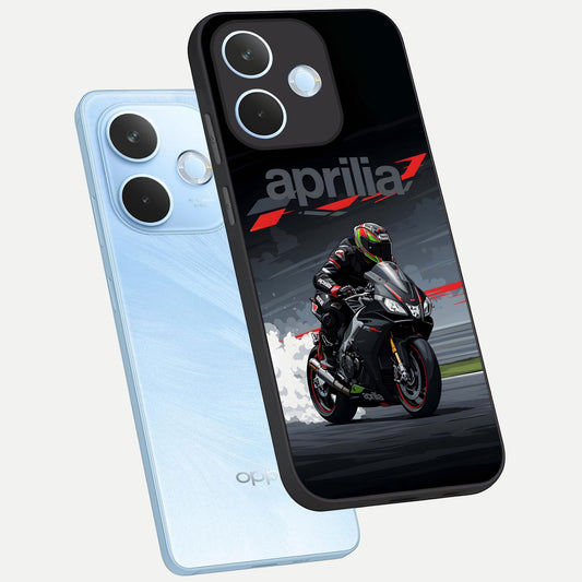  Dark Aprilla phone case For Oppo Reno 15 Pro mini showing premium glass back cover with detailed artwork