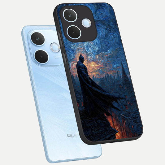  Dark Knight Dusk phone case For Oppo Reno 15 Pro mini showing premium glass back cover with detailed artwork