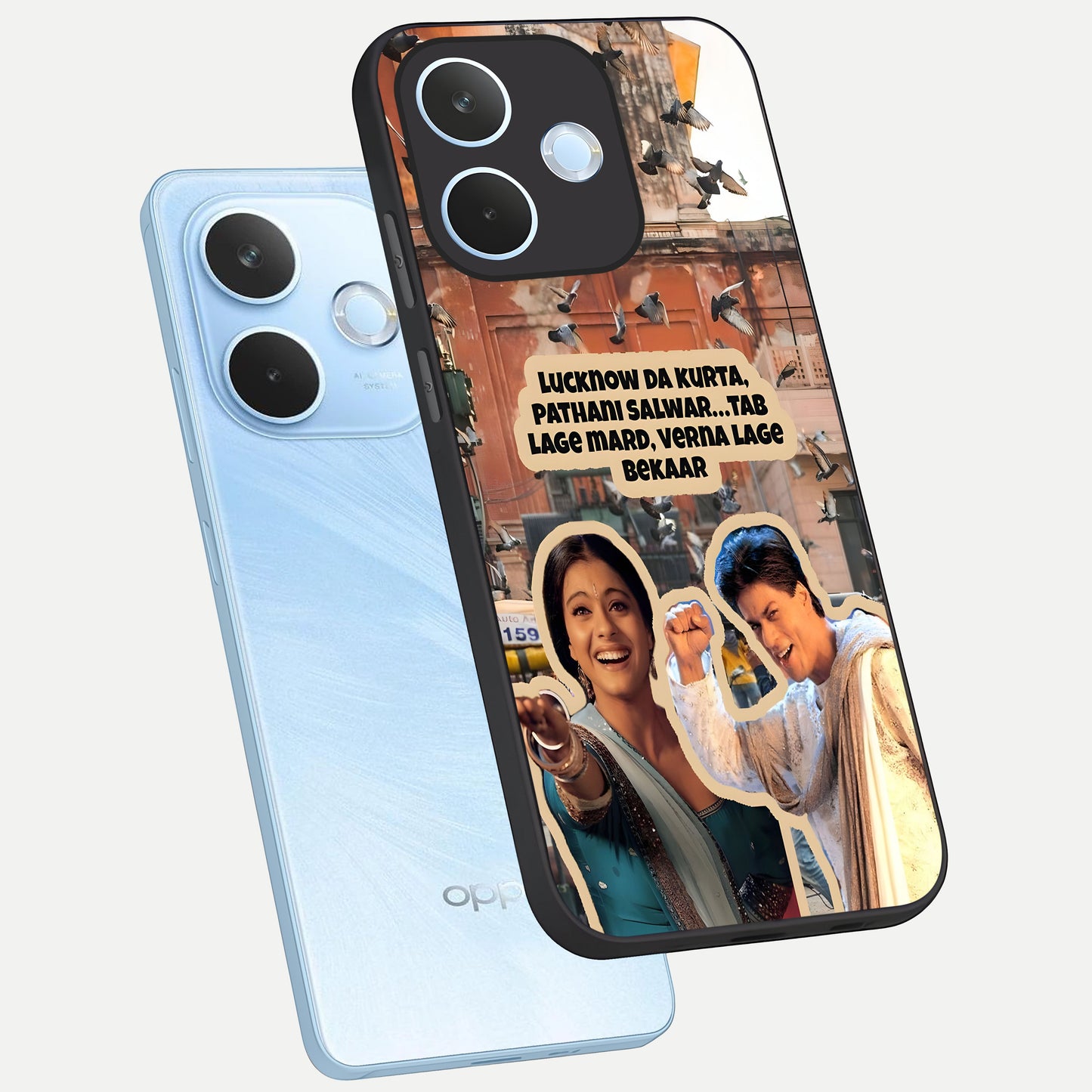 Desi Retro Vibes phone case For Oppo Reno 15 Pro mini showing premium glass back cover with detailed artwork