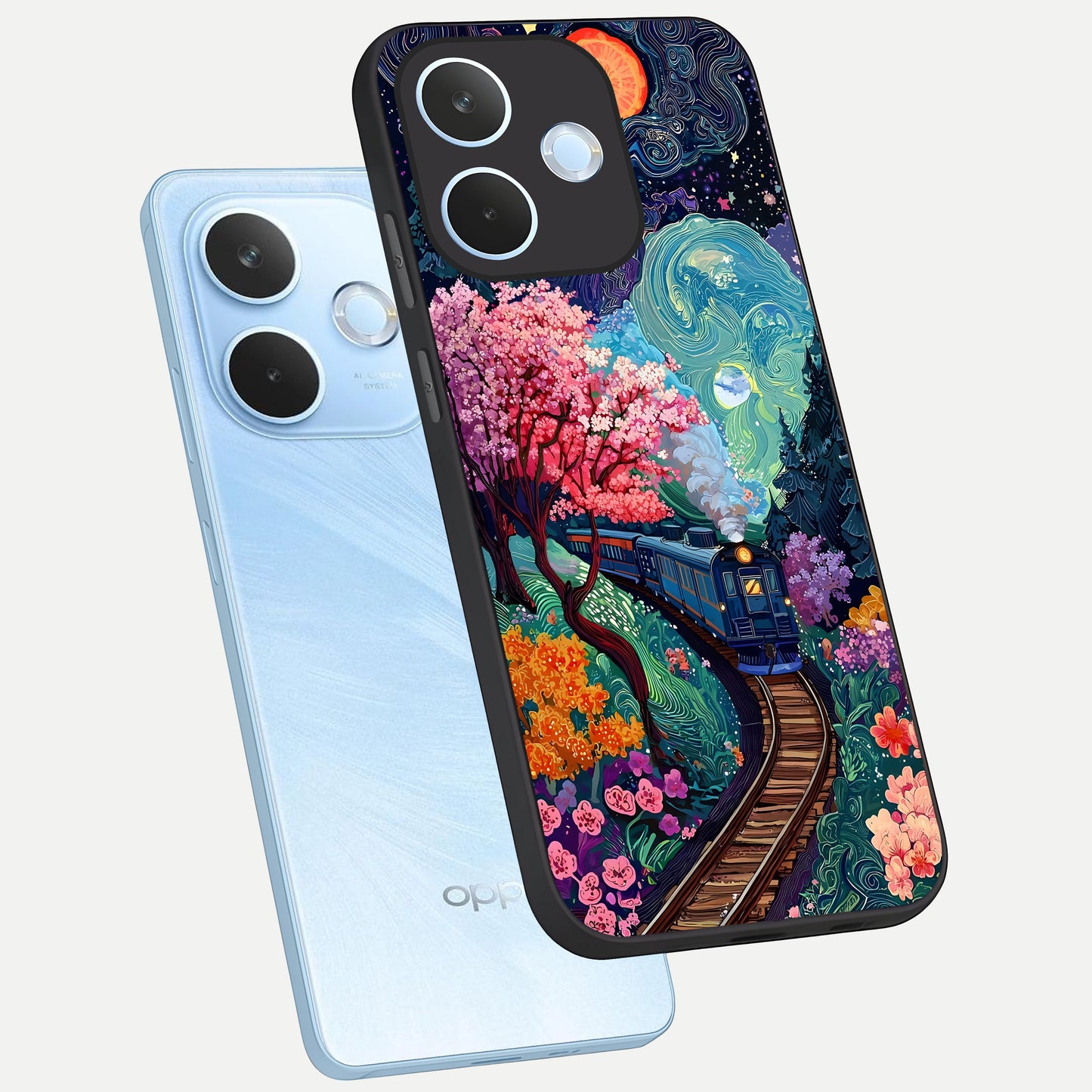  Digital Art phone case For Oppo Reno 15 Pro mini showing premium glass back cover with detailed artwork