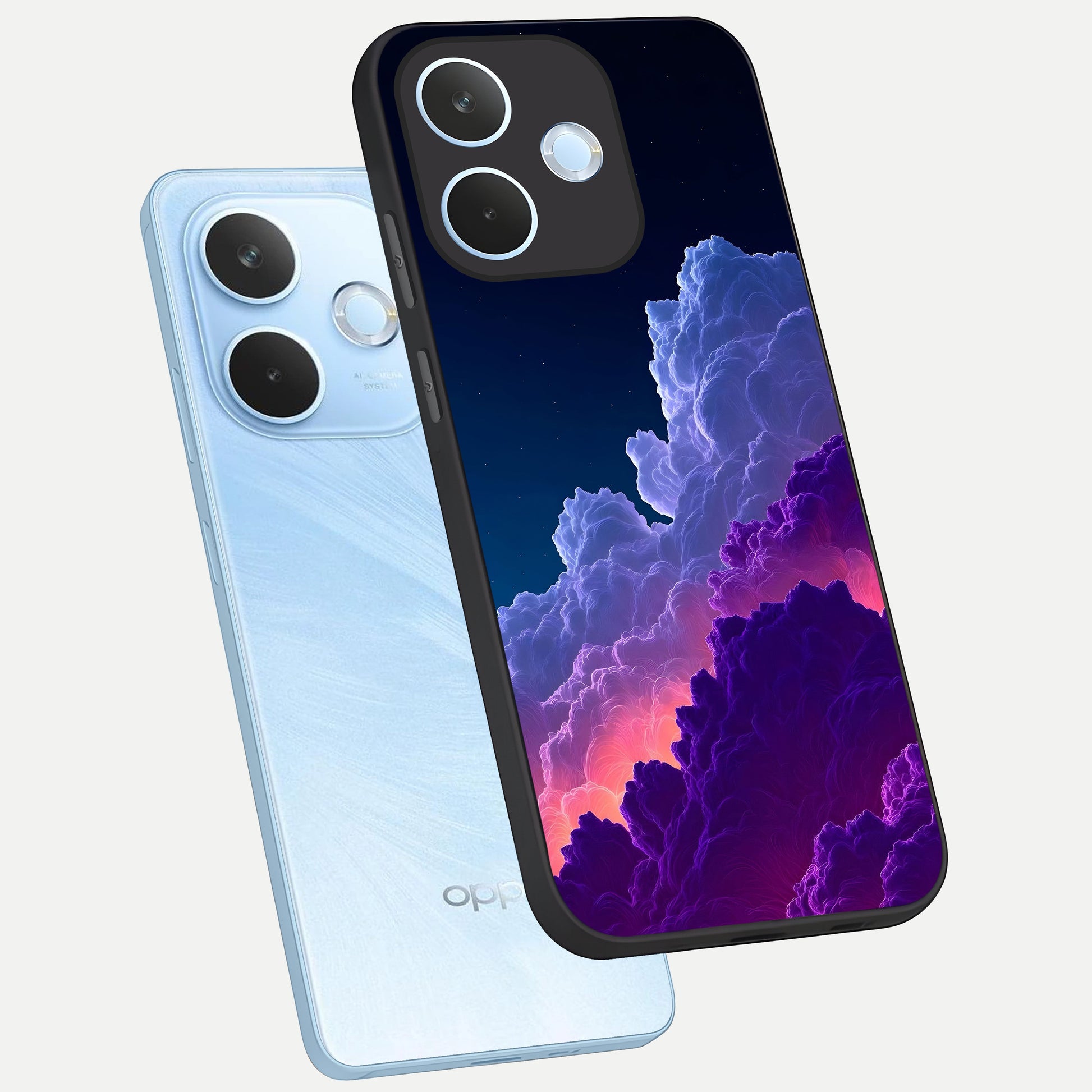  Dreamy Cloud Skies phone case For Oppo Reno 15 Pro mini showing premium glass back cover with detailed artwork