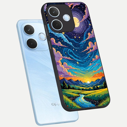  Dreamy Night Landscape phone case For Oppo Reno 15 Pro mini showing premium glass back cover with detailed artwork