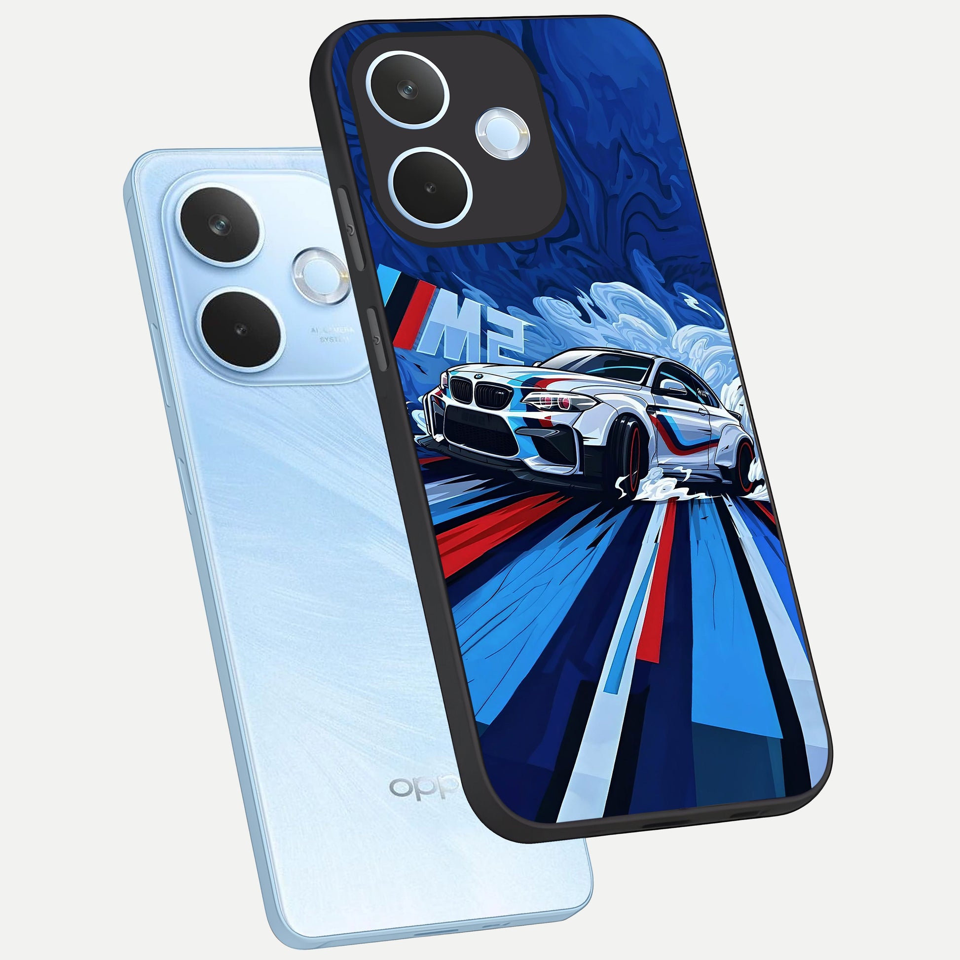  Drift Power Rush phone case For Oppo Reno 15 Pro mini showing premium glass back cover with detailed artwork