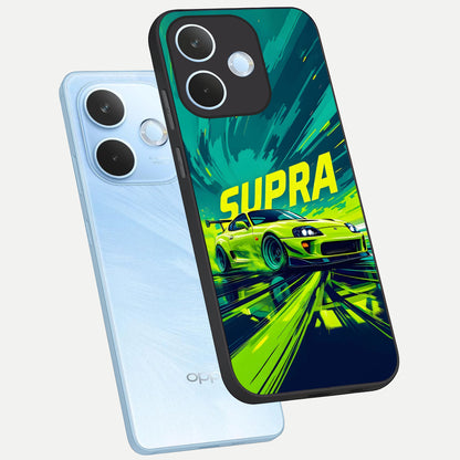  Electric Supra Thunder phone case For Oppo Reno 15 Pro mini showing premium glass back cover with detailed artwork