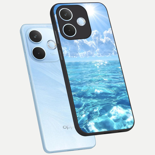  Endless Ocean Horizon phone case For Oppo Reno 15 Pro mini showing premium glass back cover with detailed artwork