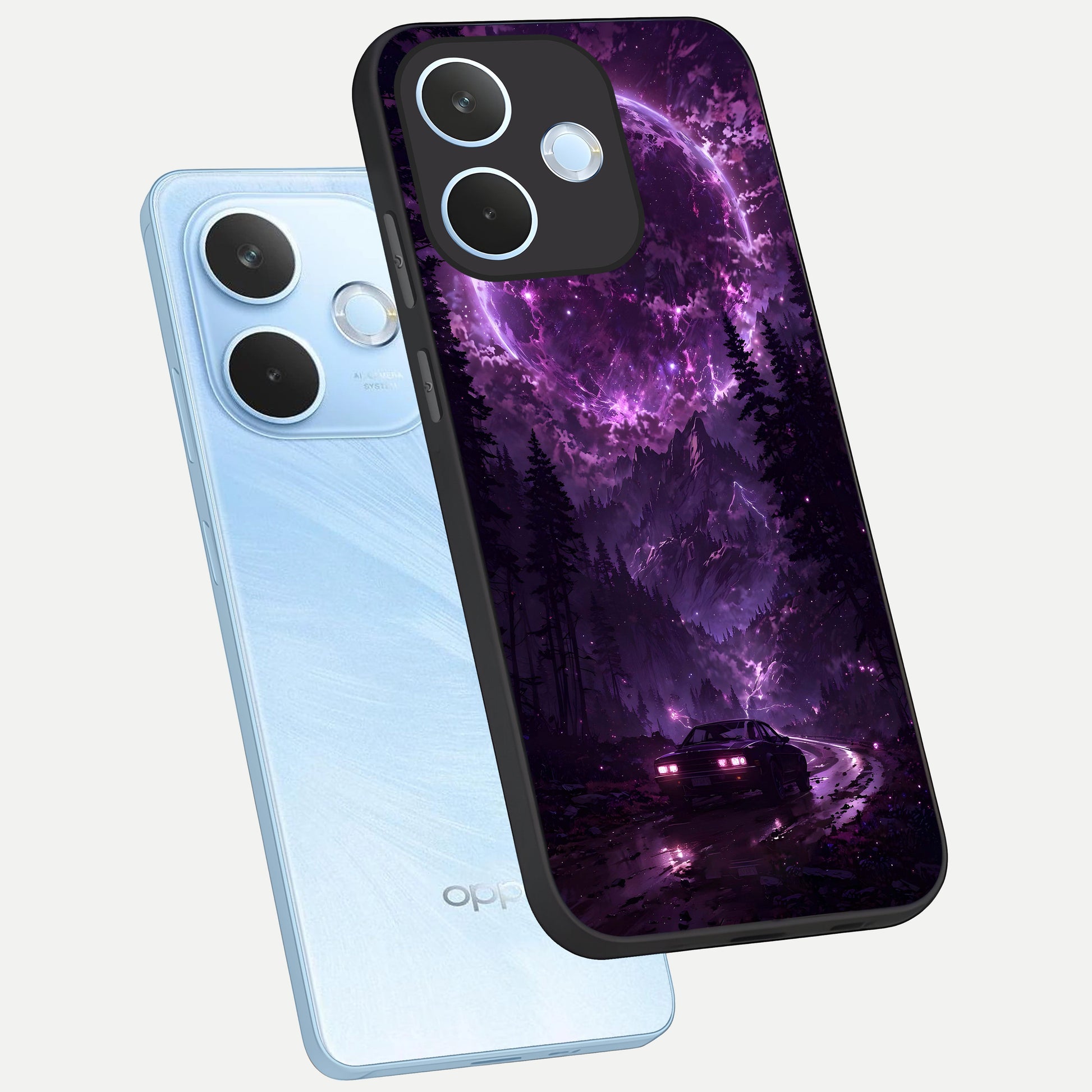  Eternal Cosmic Drive phone case For Oppo Reno 15 Pro mini showing premium glass back cover with detailed artwork