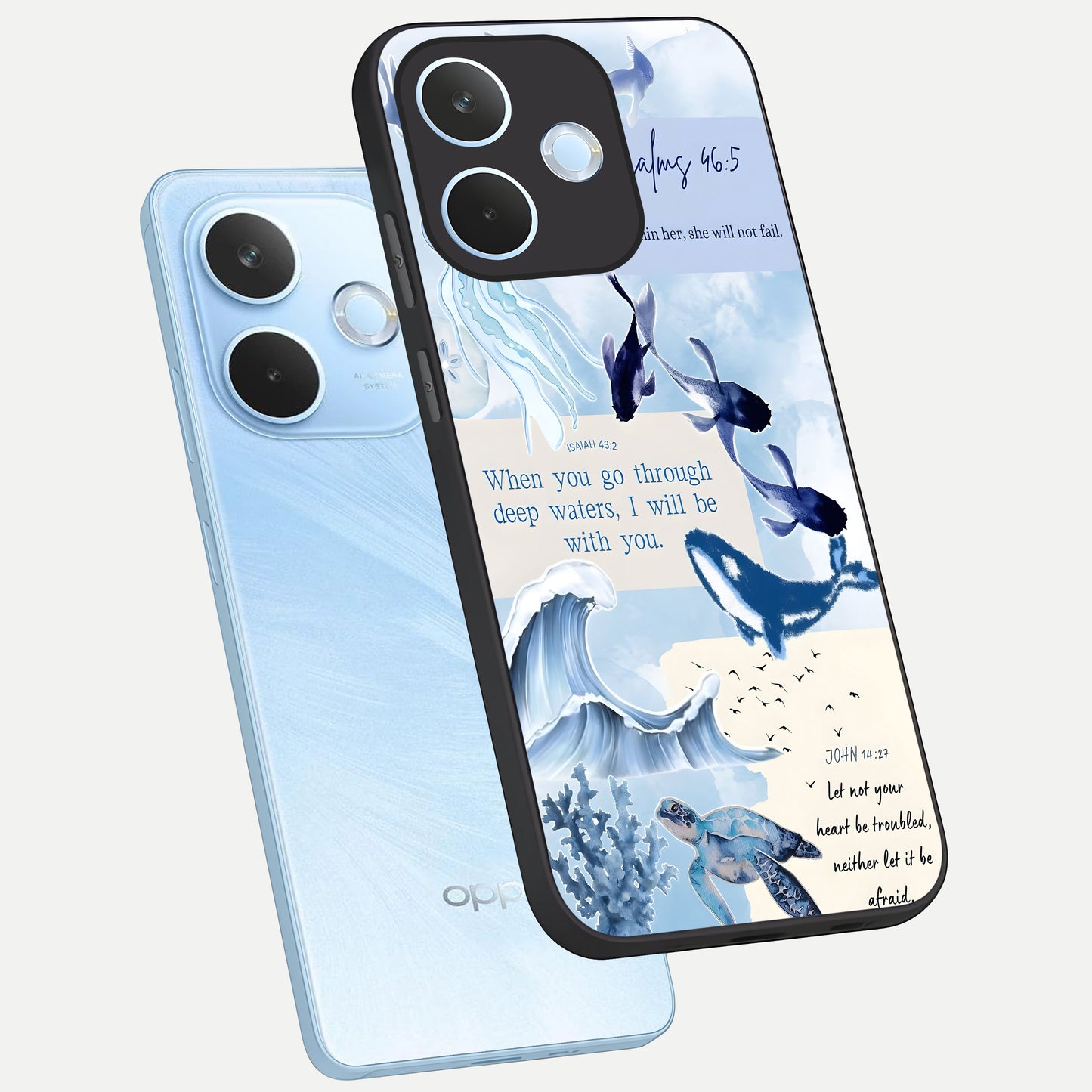  Faithful Ocean Promise phone case For Oppo Reno 15 Pro mini showing premium glass back cover with detailed artwork