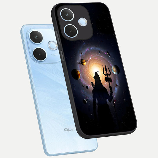  Galactic Shiva Vision phone case For Oppo Reno 15 Pro mini showing premium glass back cover with detailed artwork