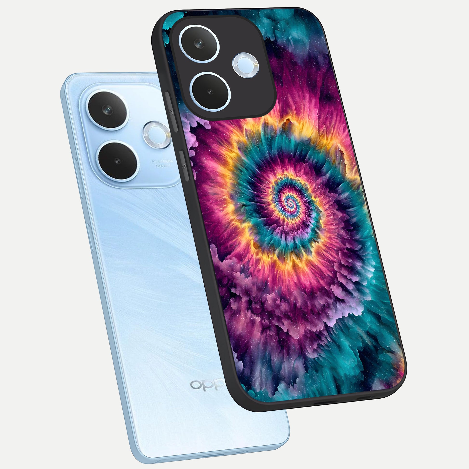  Galactic Spiral Burst phone case For Oppo Reno 15 Pro mini showing premium glass back cover with detailed artwork
