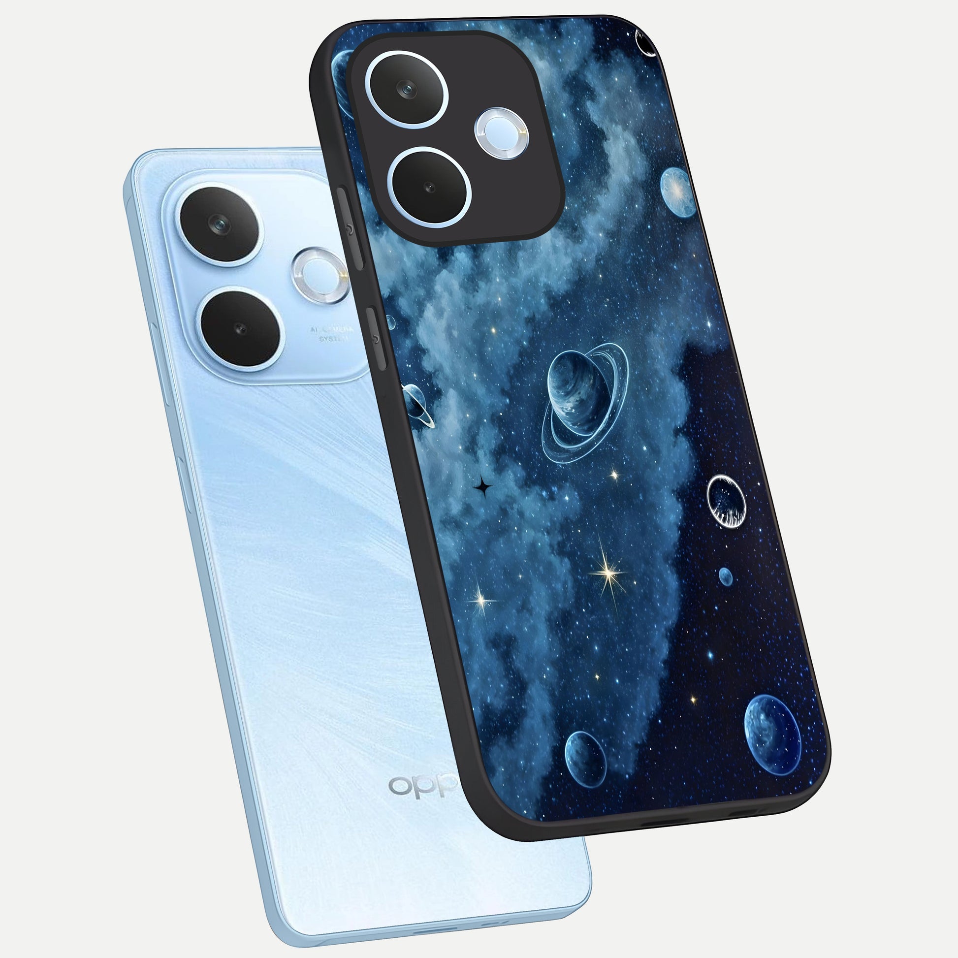  Galaxy Dream Space phone case For Oppo Reno 15 Pro mini showing premium glass back cover with detailed artwork
