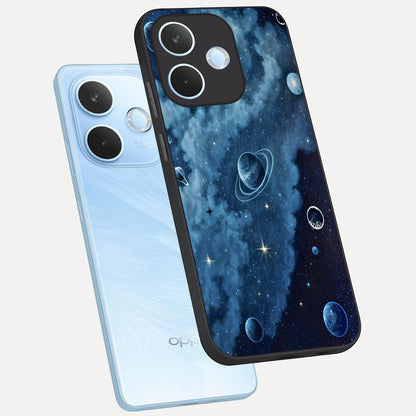 Galaxy Dream Space phone case For Oppo Reno 15 Pro mini showing premium glass back cover with detailed artwork