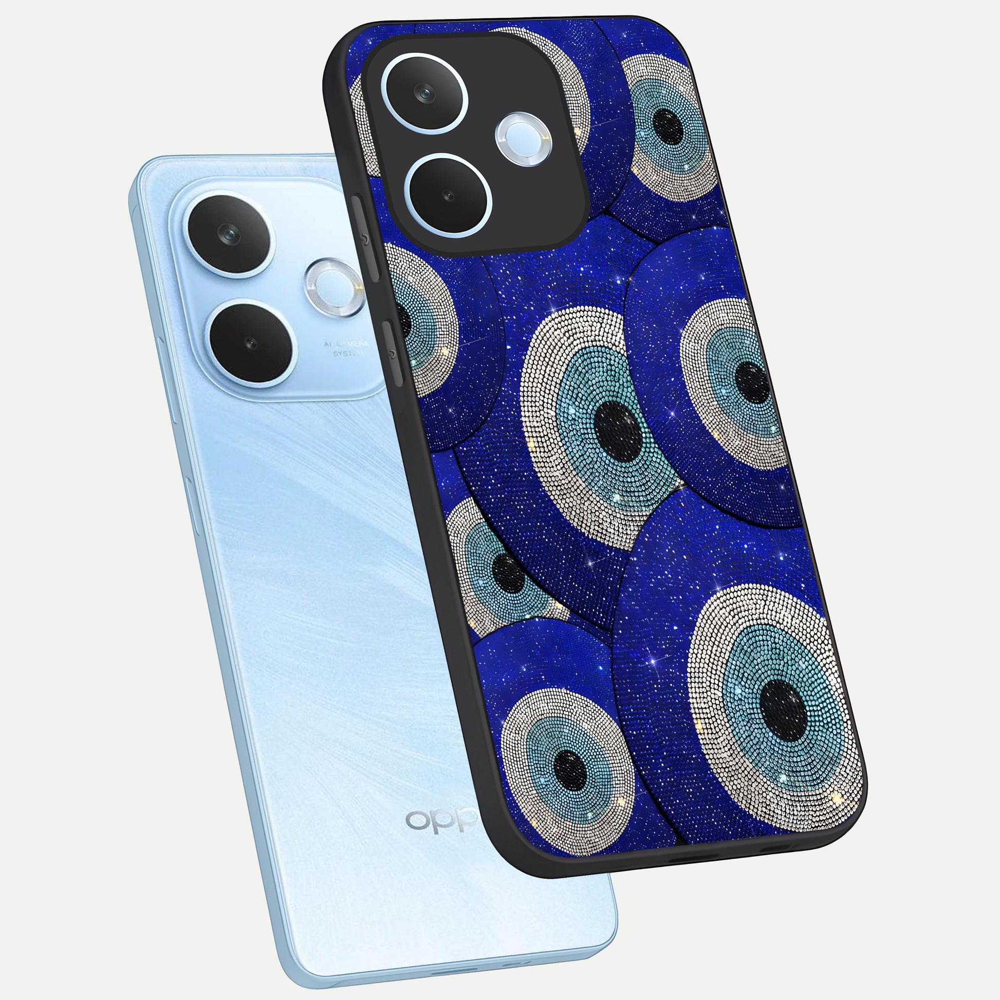  Galaxy Eye Flow phone case For Oppo Reno 15 Pro mini showing premium glass back cover with detailed artwork