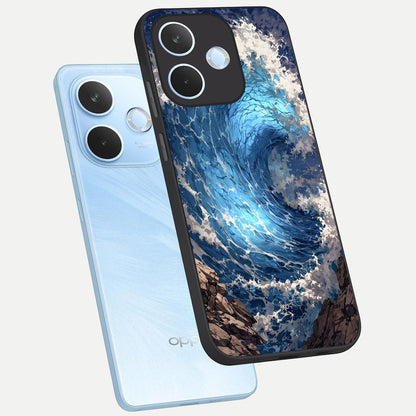  Giant Ocean Wave phone case For Oppo Reno 15 Pro mini showing premium glass back cover with detailed artwork