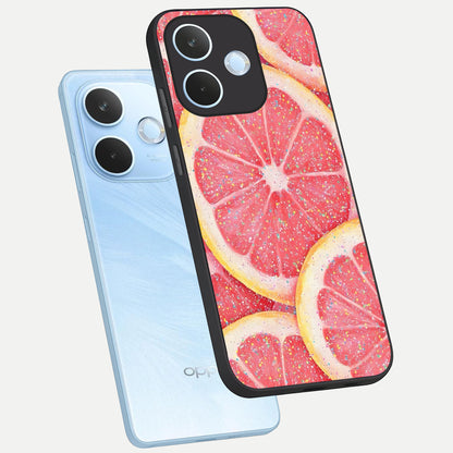 Glitter Grapefruit phone case For Oppo Reno 15 Pro mini showing premium glass back cover with detailed artwork